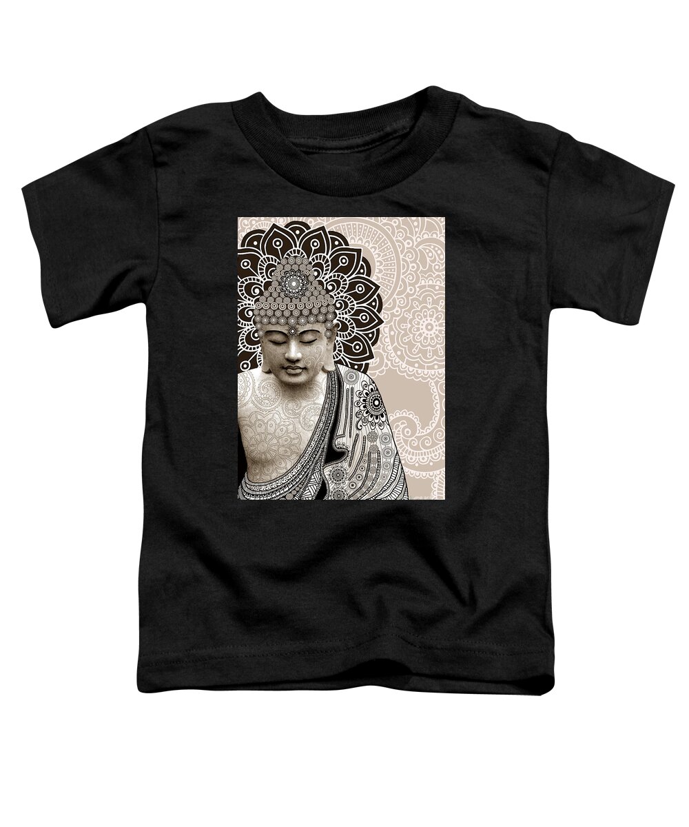 Buddha Toddler T-Shirt featuring the digital art Meditation Mehndi - Paisley Buddha Artwork - copyrighted by Christopher Beikmann