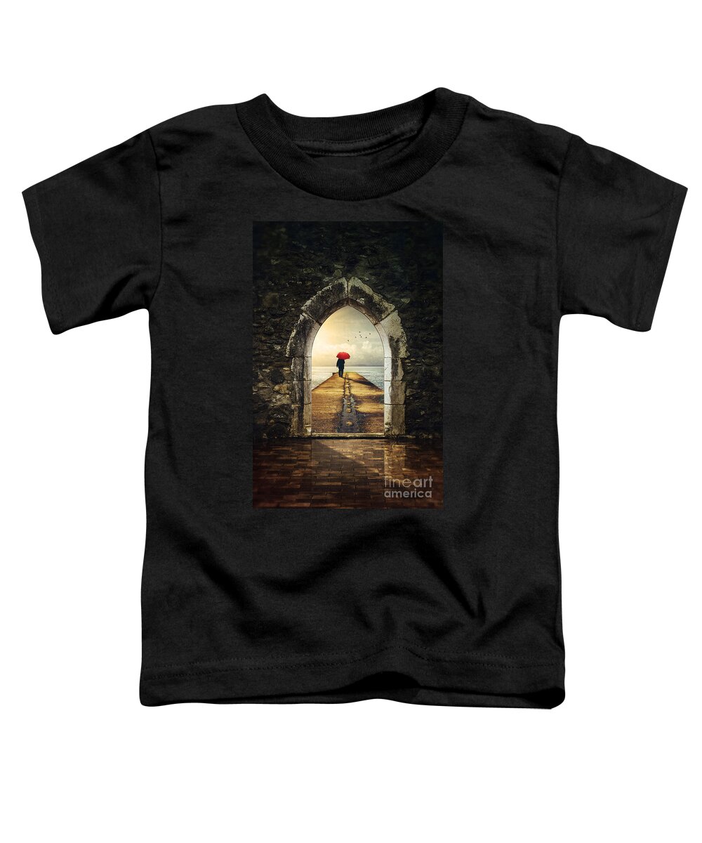 Door Toddler T-Shirt featuring the photograph Men in Pier by Carlos Caetano