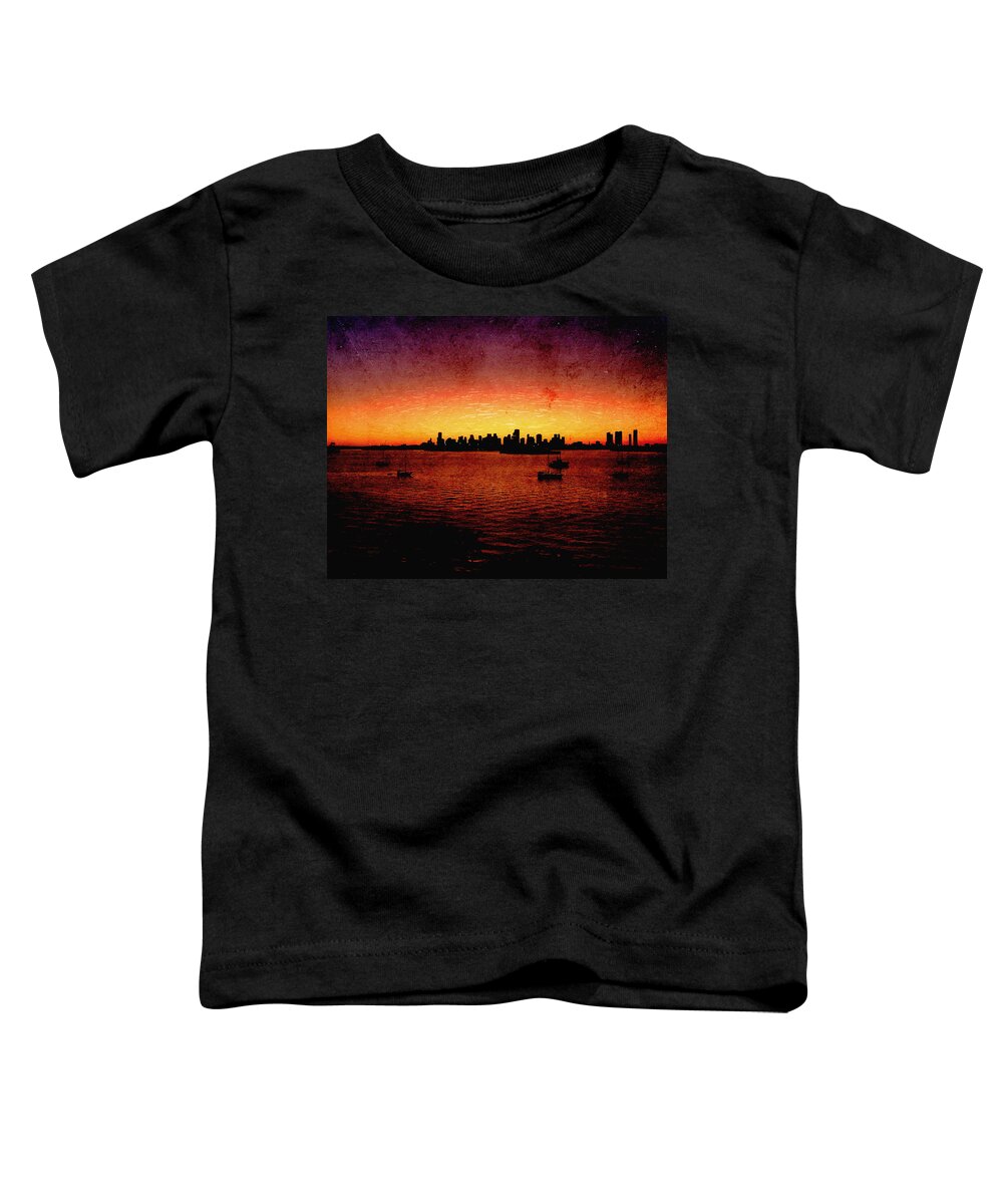 Miami Toddler T-Shirt featuring the digital art Miami Grunge by Phil Perkins