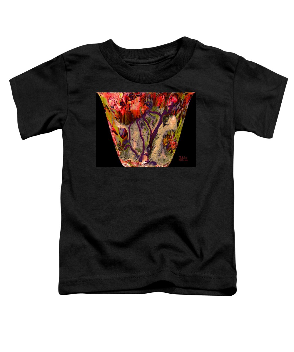 Venetian Toddler T-Shirt featuring the mixed media Mom's Venetian Glass Vase 4 by Natalie Holland