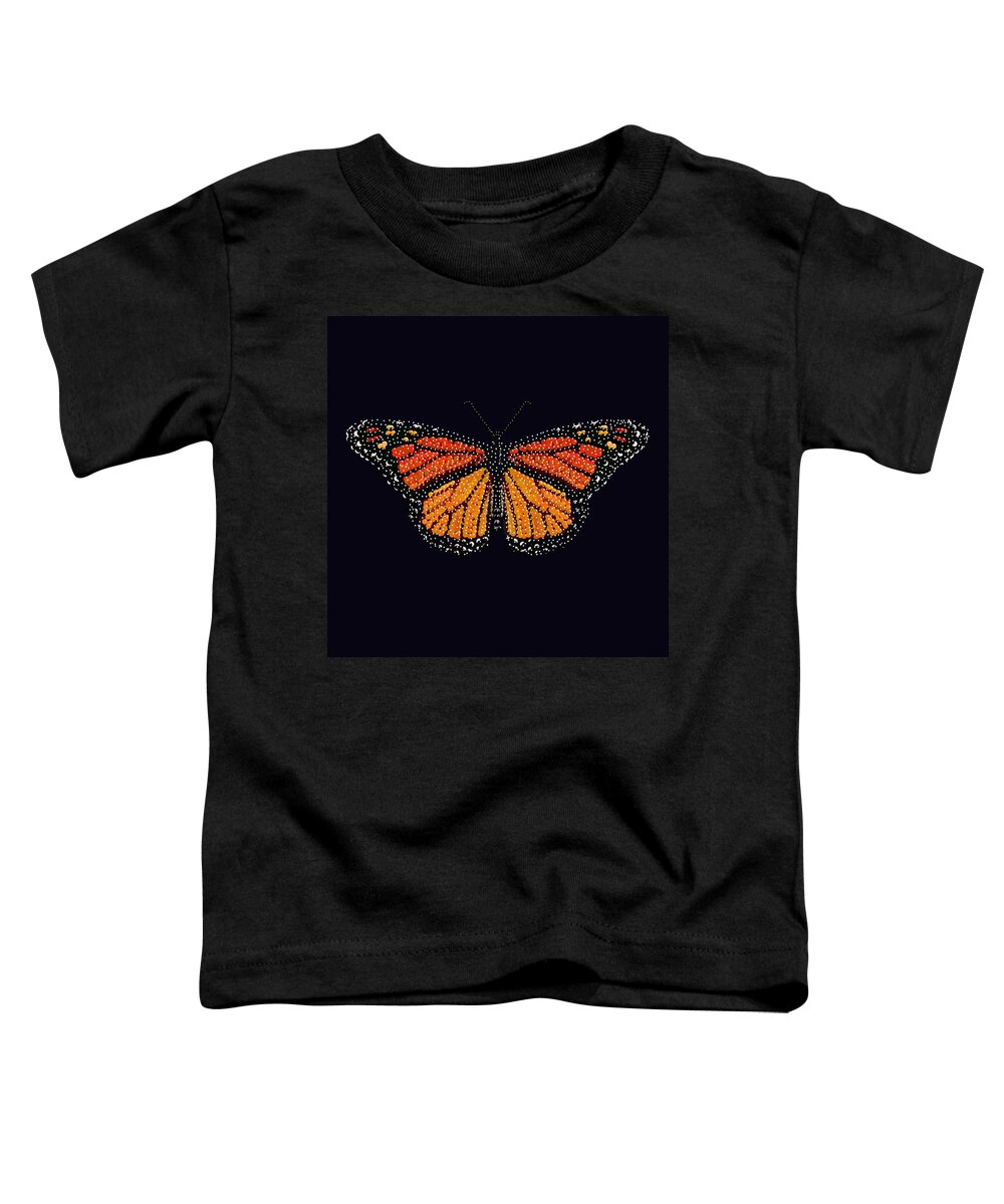 Monarch Butterfly Toddler T-Shirt featuring the digital art Monarch Butterfly Bedazzled by R Allen Swezey