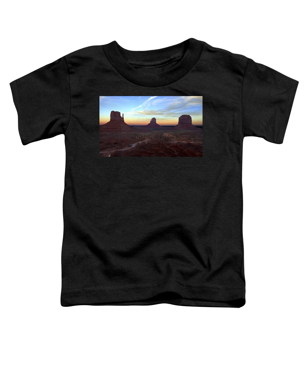 Monument Valley Toddler T-Shirt featuring the photograph Monument Valley Just After Sunset by Mike McGlothlen