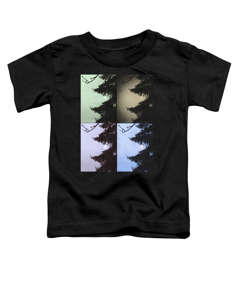 Moon Toddler T-Shirt featuring the photograph Moon and Tree by Photographic Arts And Design Studio