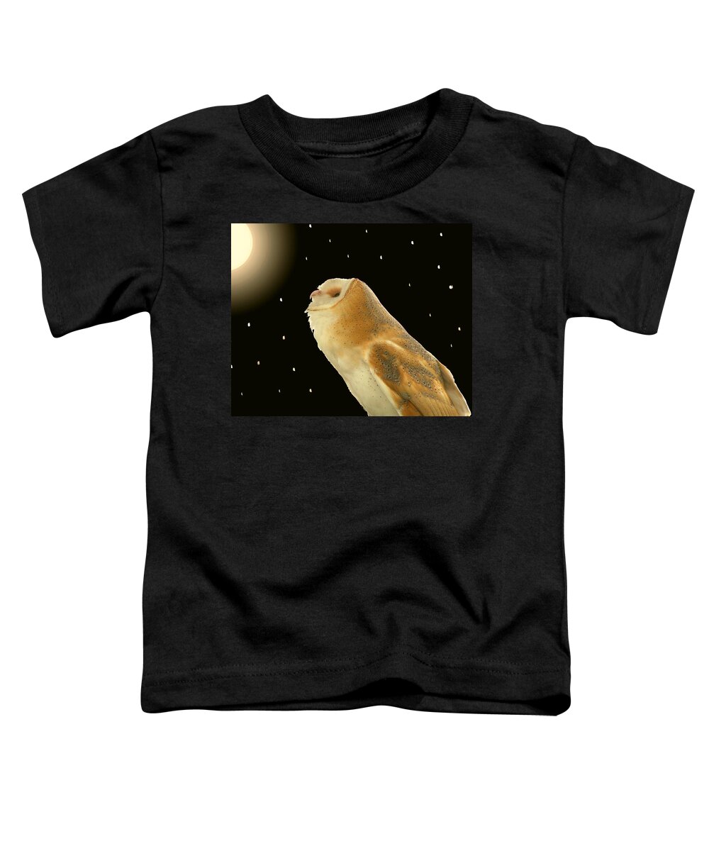 Nature Toddler T-Shirt featuring the photograph Moon Owl by Peggy Urban