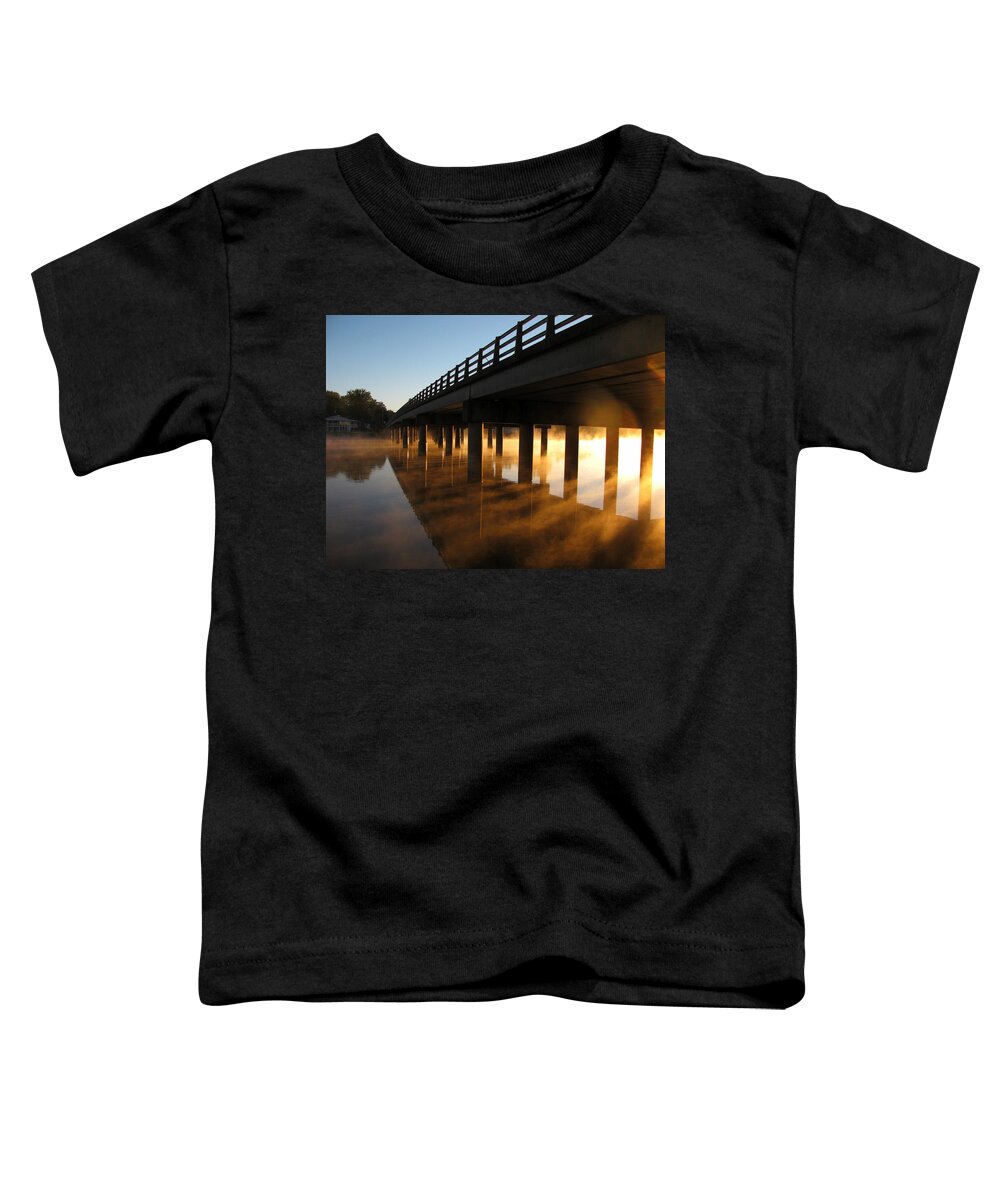 Morning Toddler T-Shirt featuring the photograph Morning Fog by Lisa Chorny