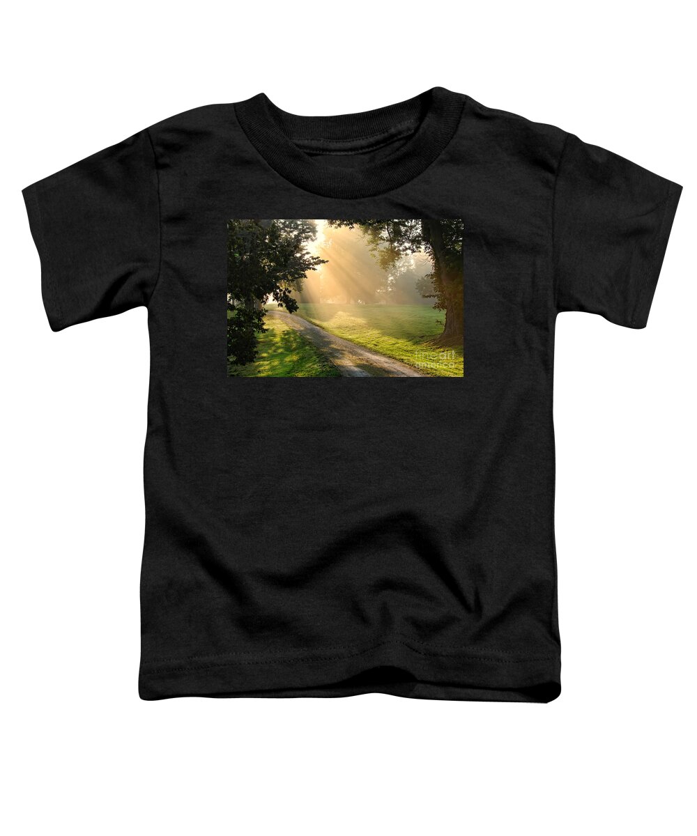 Country Toddler T-Shirt featuring the photograph Morning on Country Road by Olivier Le Queinec