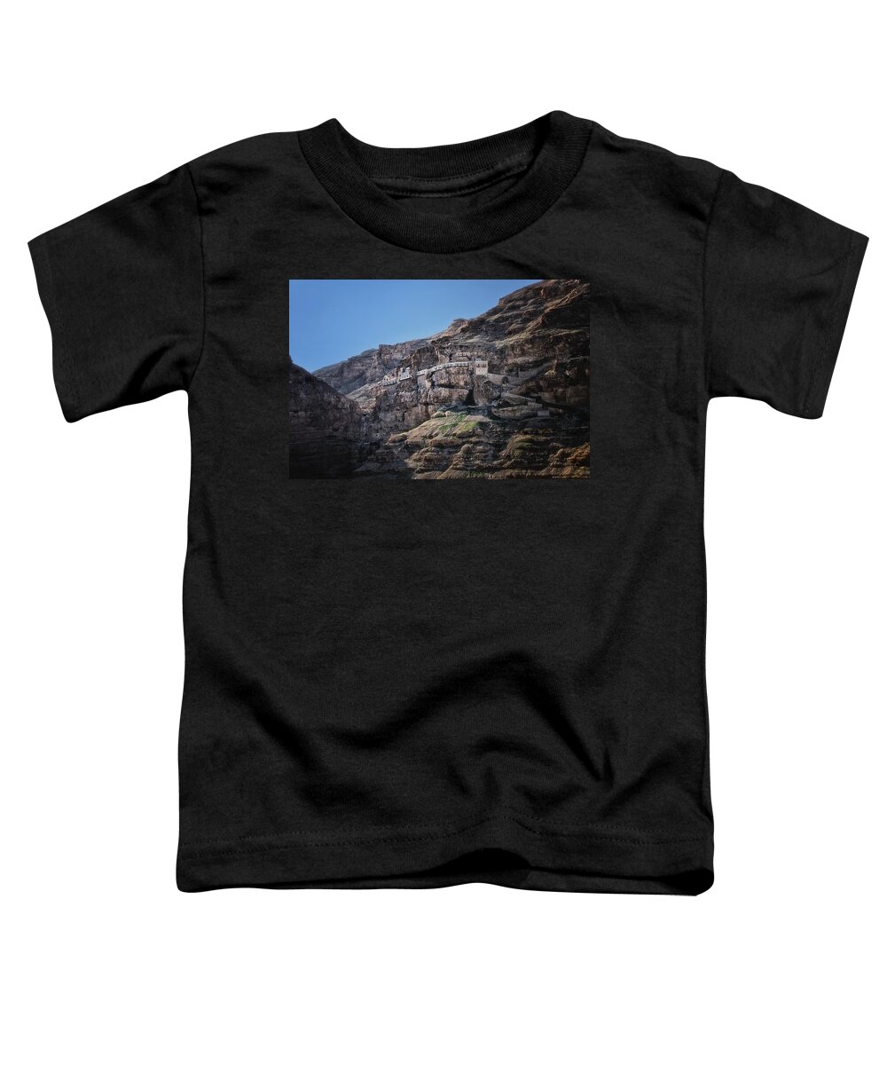 Israel Toddler T-Shirt featuring the photograph Mount Of The Temptation Monastery Jericho Israel by Mark Fuller