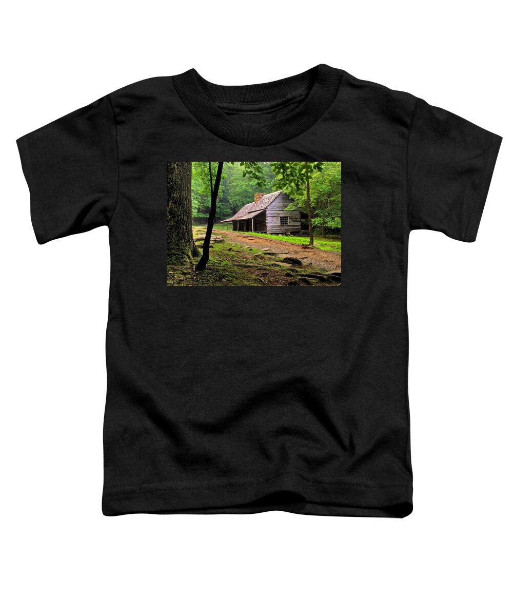 Rustic Toddler T-Shirt featuring the photograph Mountain Hideaway by Frozen in Time Fine Art Photography