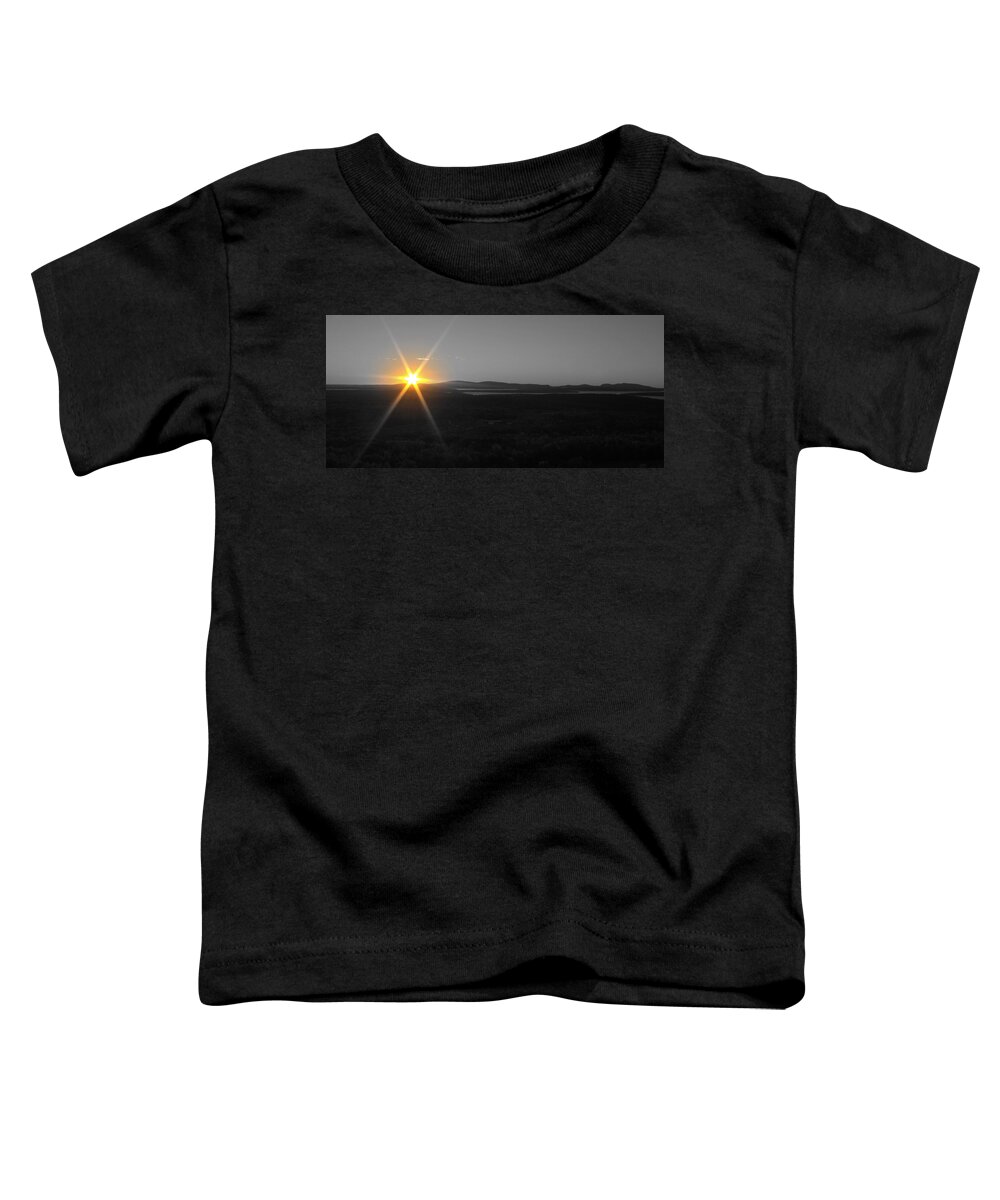 Black And White Toddler T-Shirt featuring the photograph Mountain Sunrise by Greg DeBeck