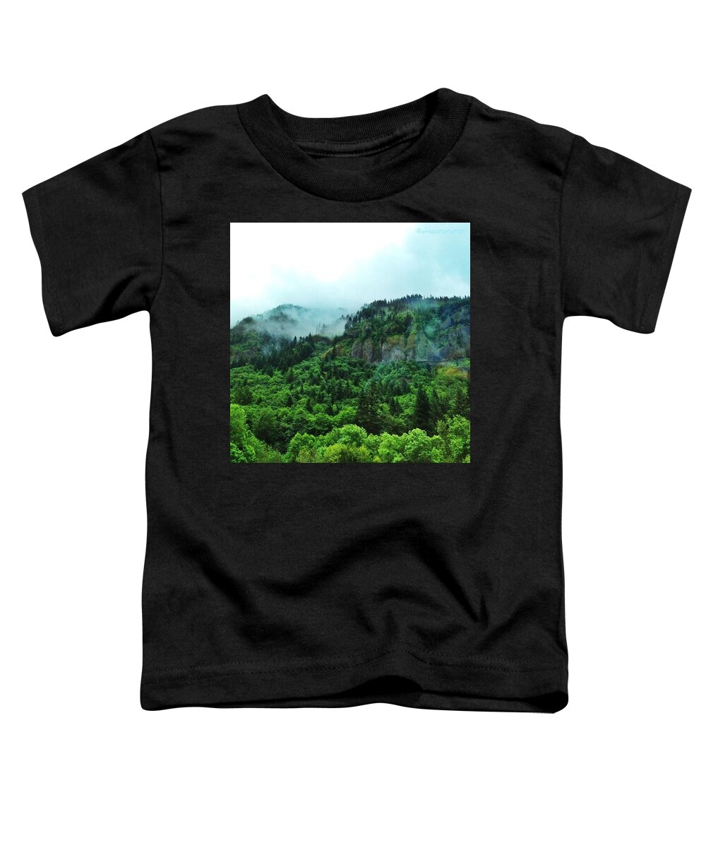 Mountains Toddler T-Shirt featuring the photograph Mountains In The Mist - Columbia River by Anna Porter