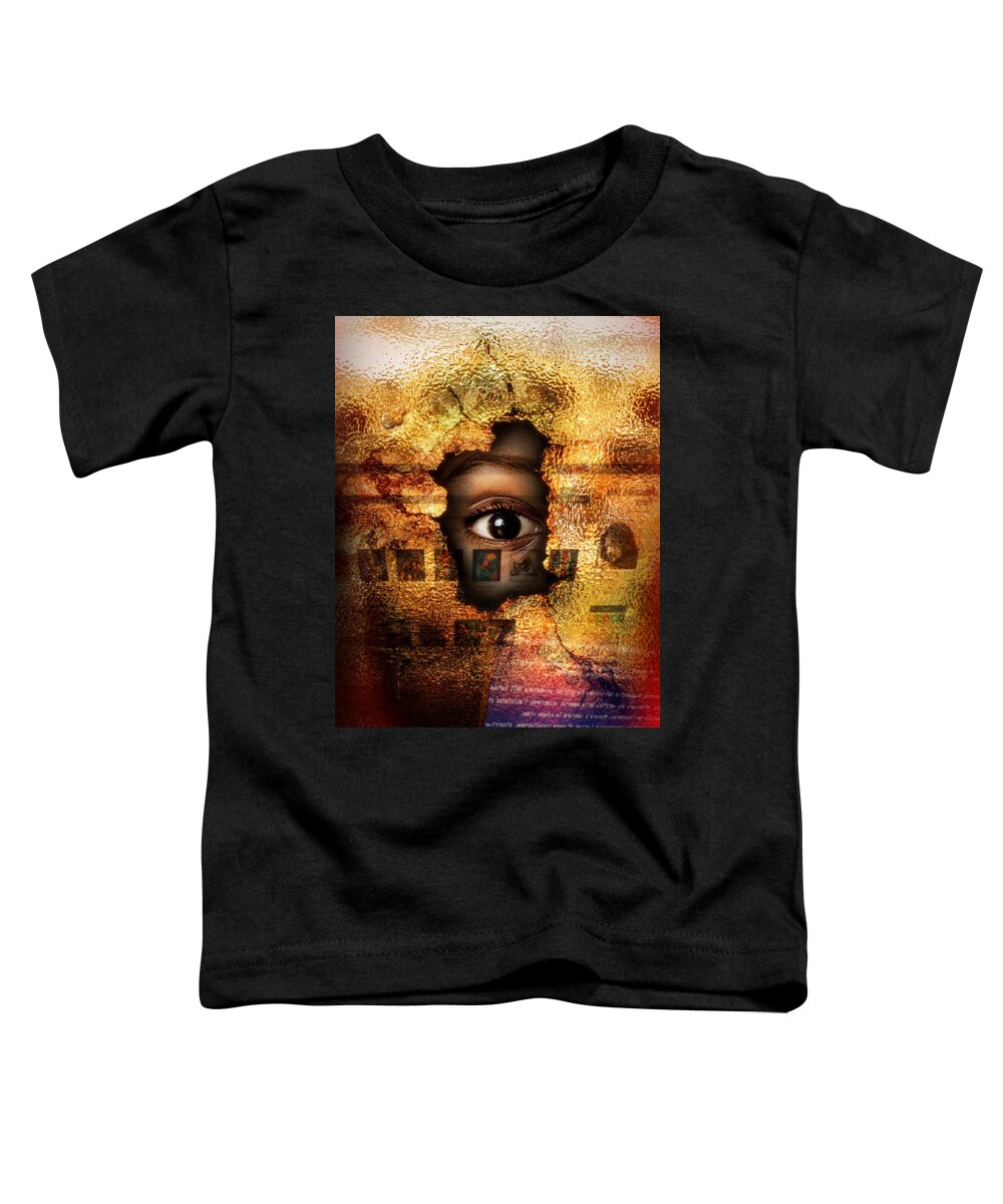 Eye Toddler T-Shirt featuring the digital art Mr C's watching me by Alessandro Della Pietra