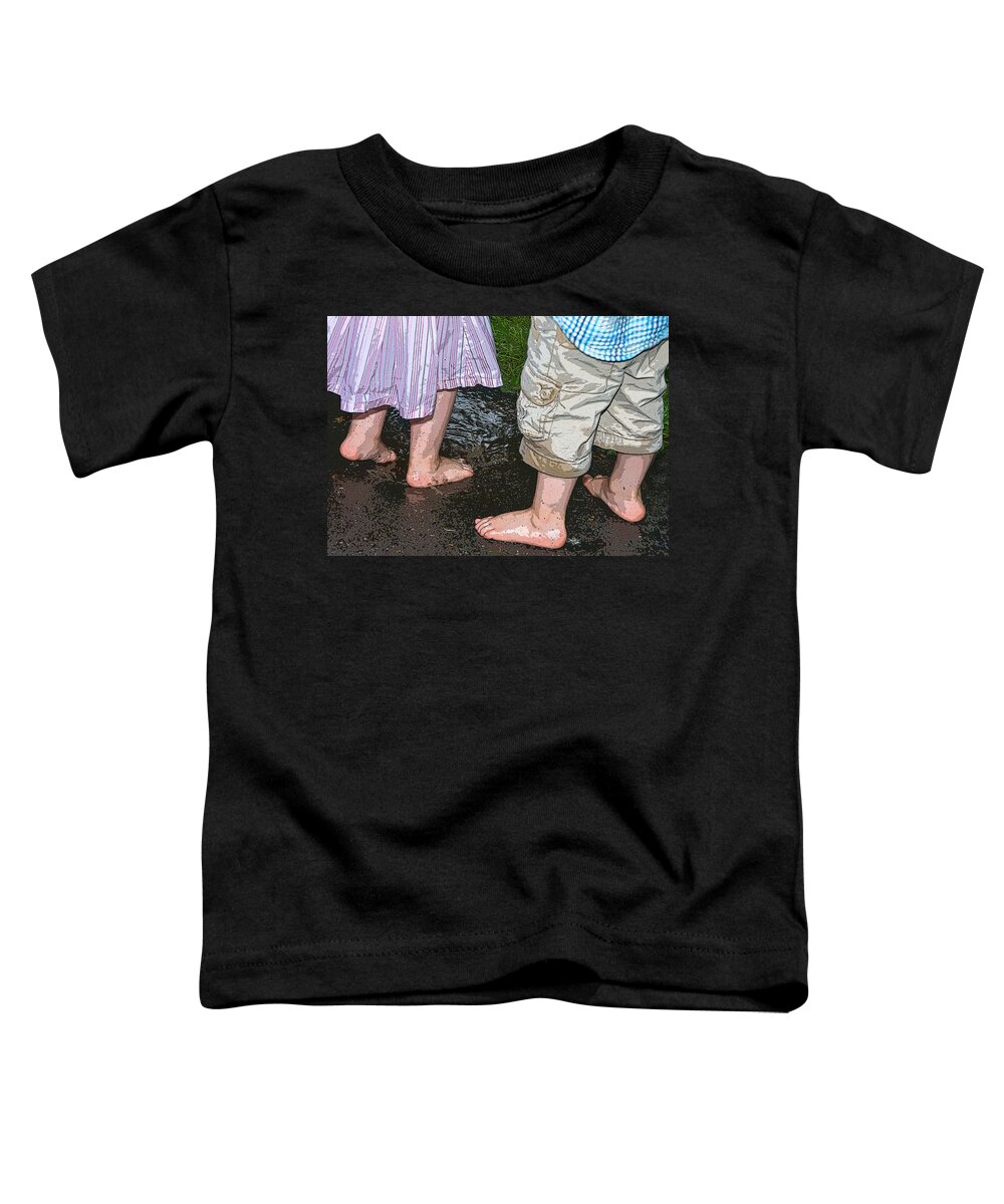 Tiny Feet Toddler T-Shirt featuring the photograph Mud Puddles by Georgette Grossman