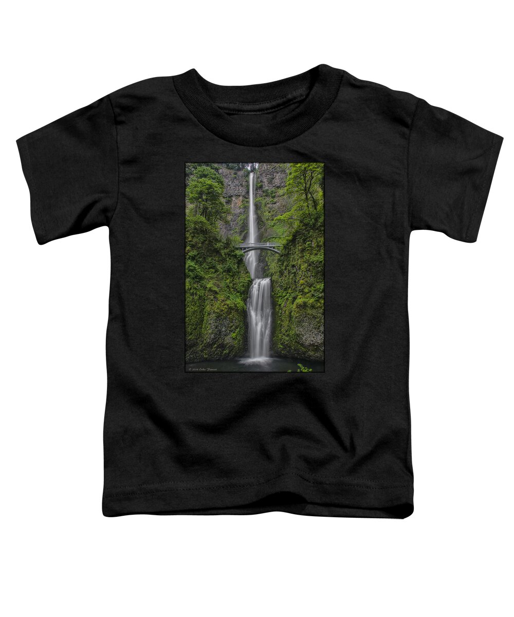 Waterfall Toddler T-Shirt featuring the photograph Multnomah Falls by Erika Fawcett