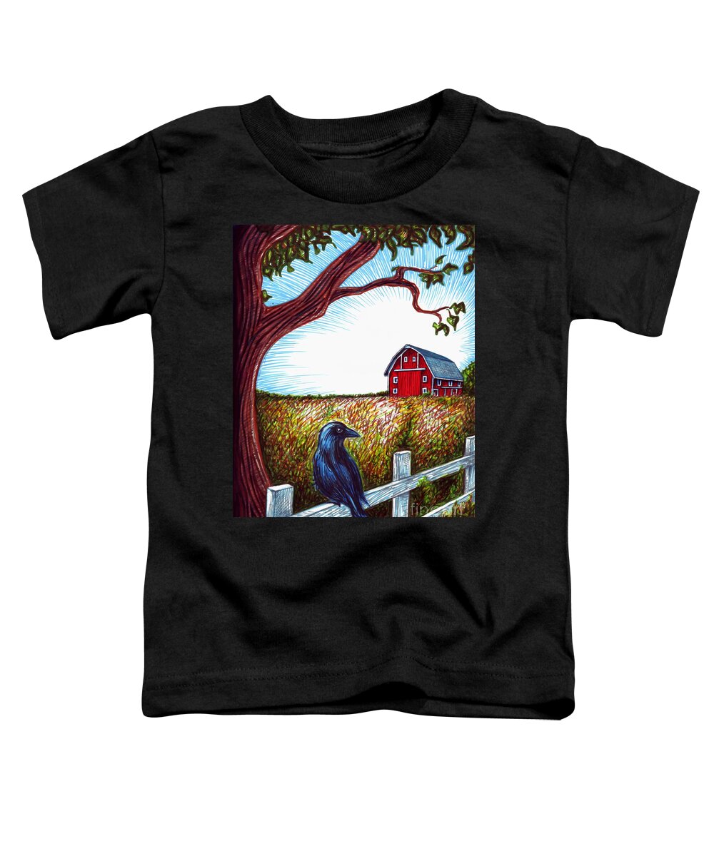 Crow Toddler T-Shirt featuring the drawing 'Murder of Crows'- Cover Idea by Samantha Geernaert