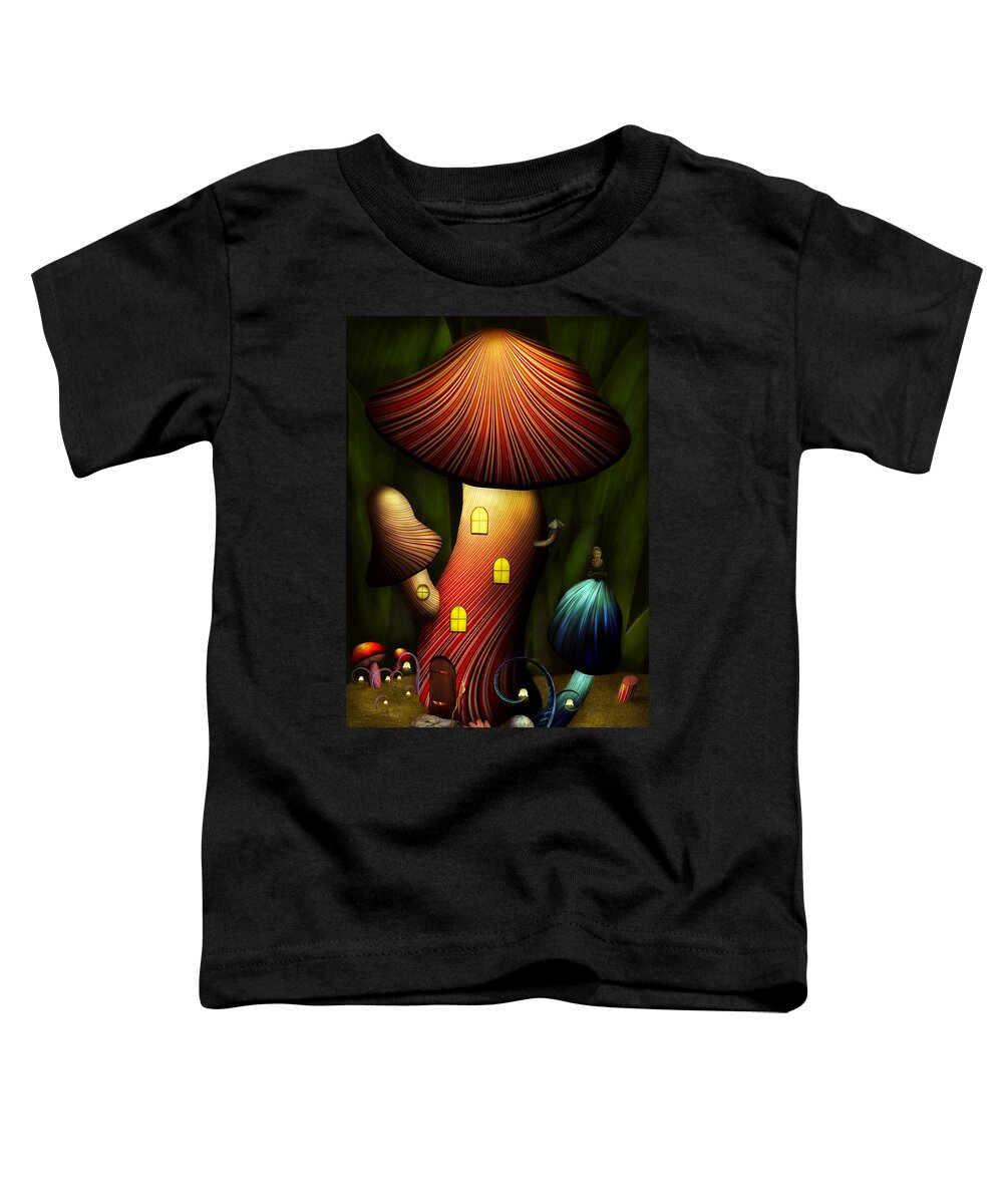 Self Toddler T-Shirt featuring the digital art Mushroom - Magic Mushroom by Mike Savad
