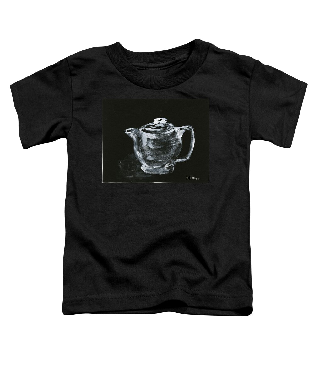 Teapot Toddler T-Shirt featuring the painting My Little Teapot by Alice Faber