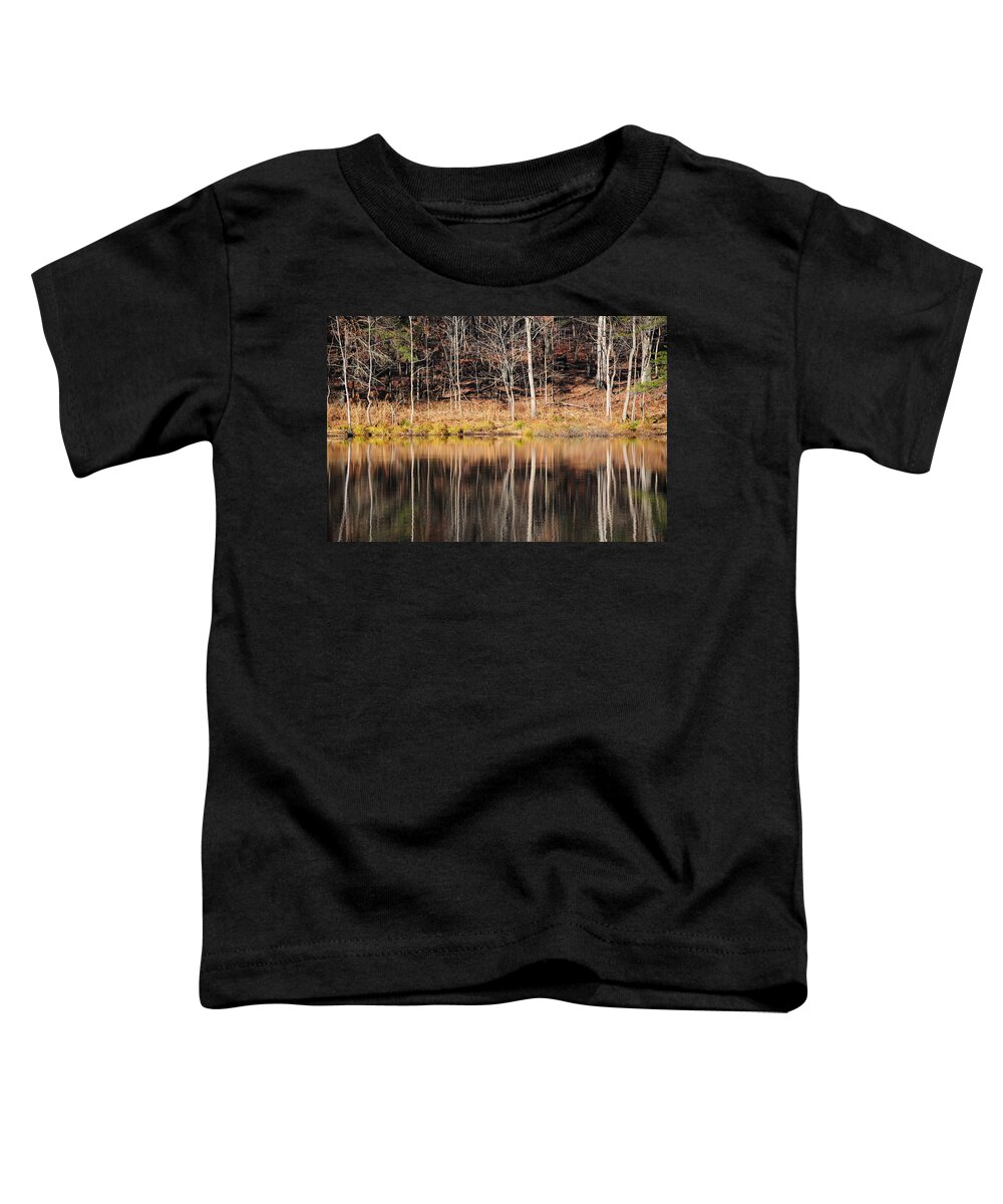 Landscape Trees And Grass In Water Reflection. Toddler T-Shirt featuring the photograph Naked Ladies by Jack Harries