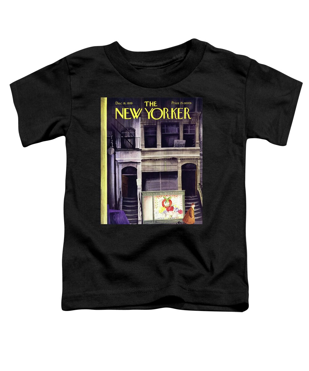 Holiday Toddler T-Shirt featuring the painting New Yorker December 16 1939 by Roger Duvoisin