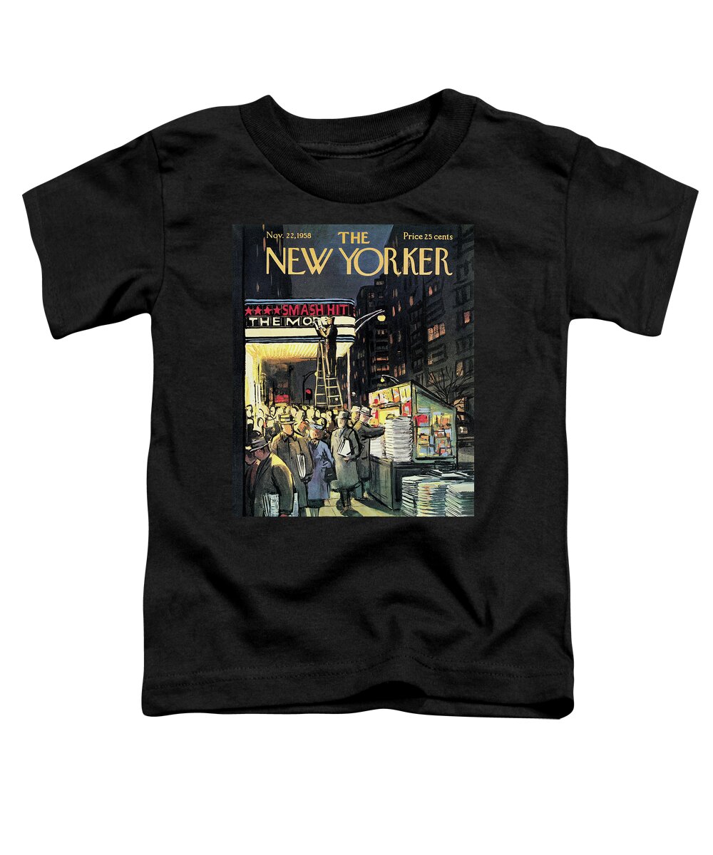 Entertainment Toddler T-Shirt featuring the painting New Yorker November 22nd, 1958 by Arthur Getz