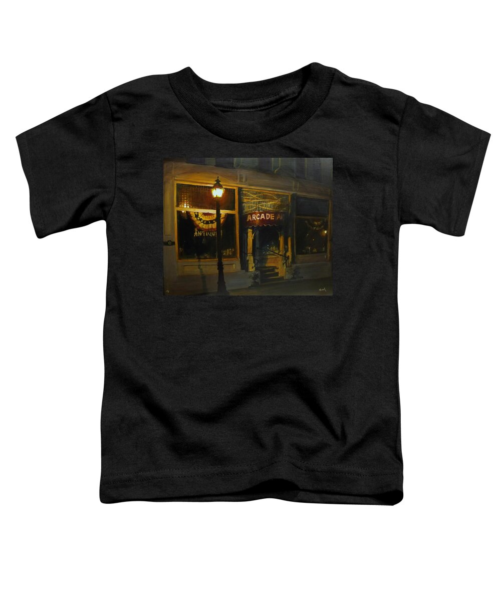 Realistic Toddler T-Shirt featuring the painting Night Time by William Brody