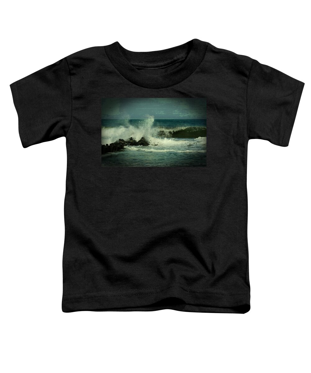 Jersey Shore Beaches Toddler T-Shirt featuring the photograph Ocean Impact - Jersey Shore by Angie Tirado