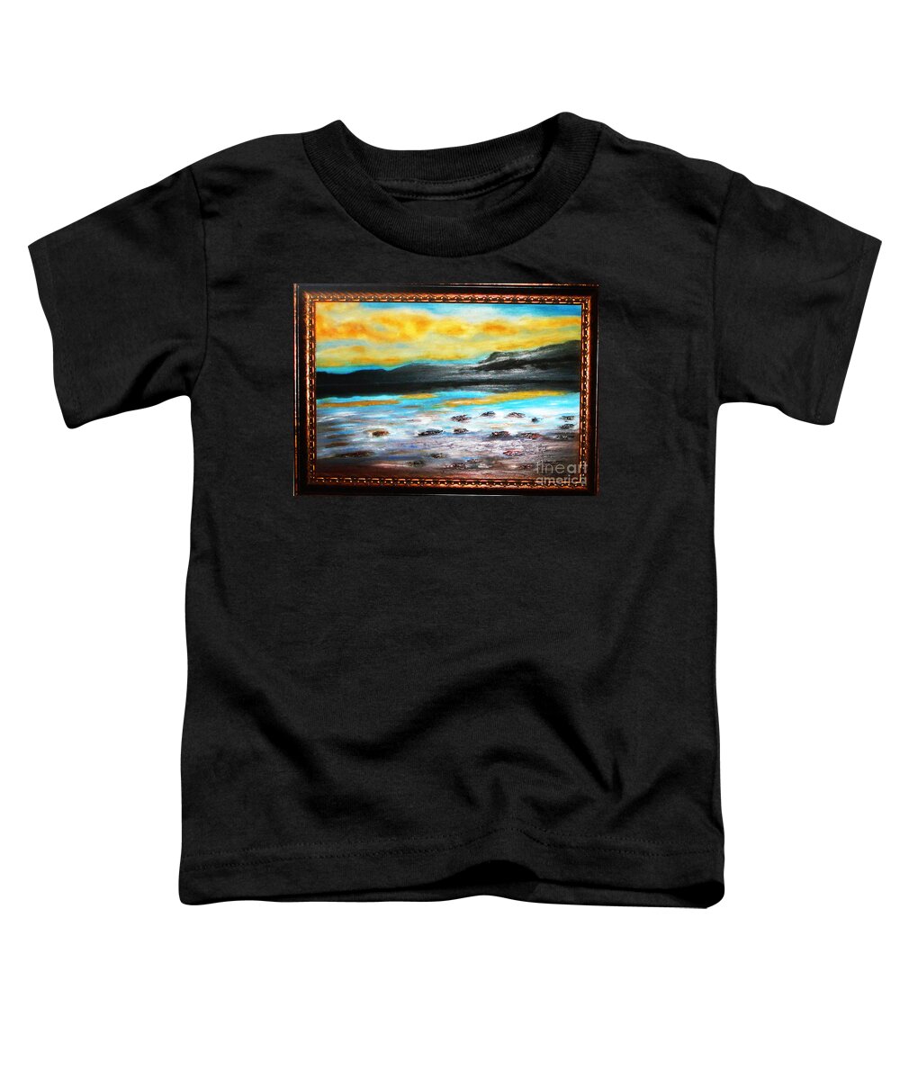 Oil Painting Toddler T-Shirt featuring the painting Ocean View by Yael VanGruber