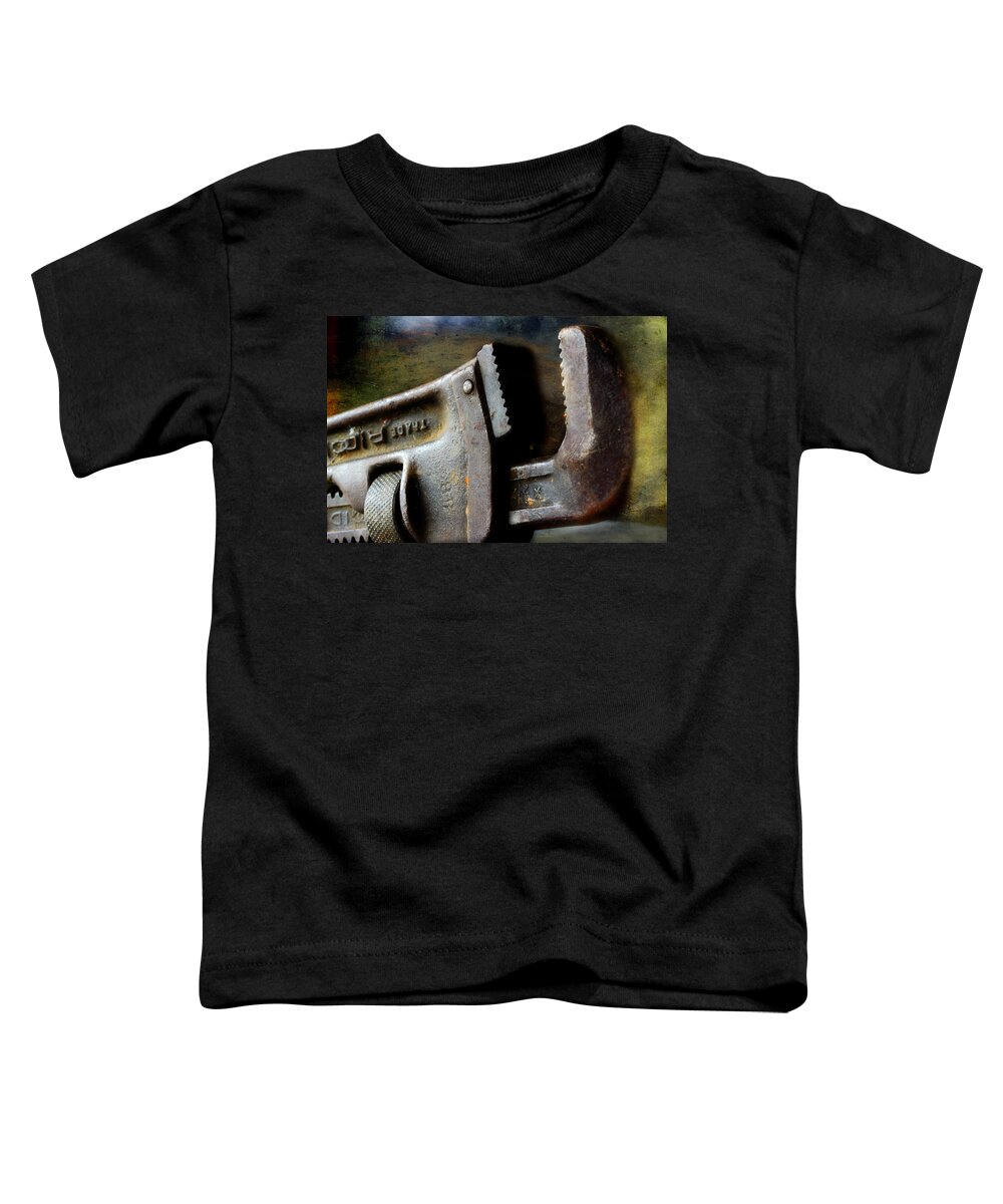 Pipe Wrench Toddler T-Shirt featuring the photograph Old Pipe Wrench by Michael Eingle