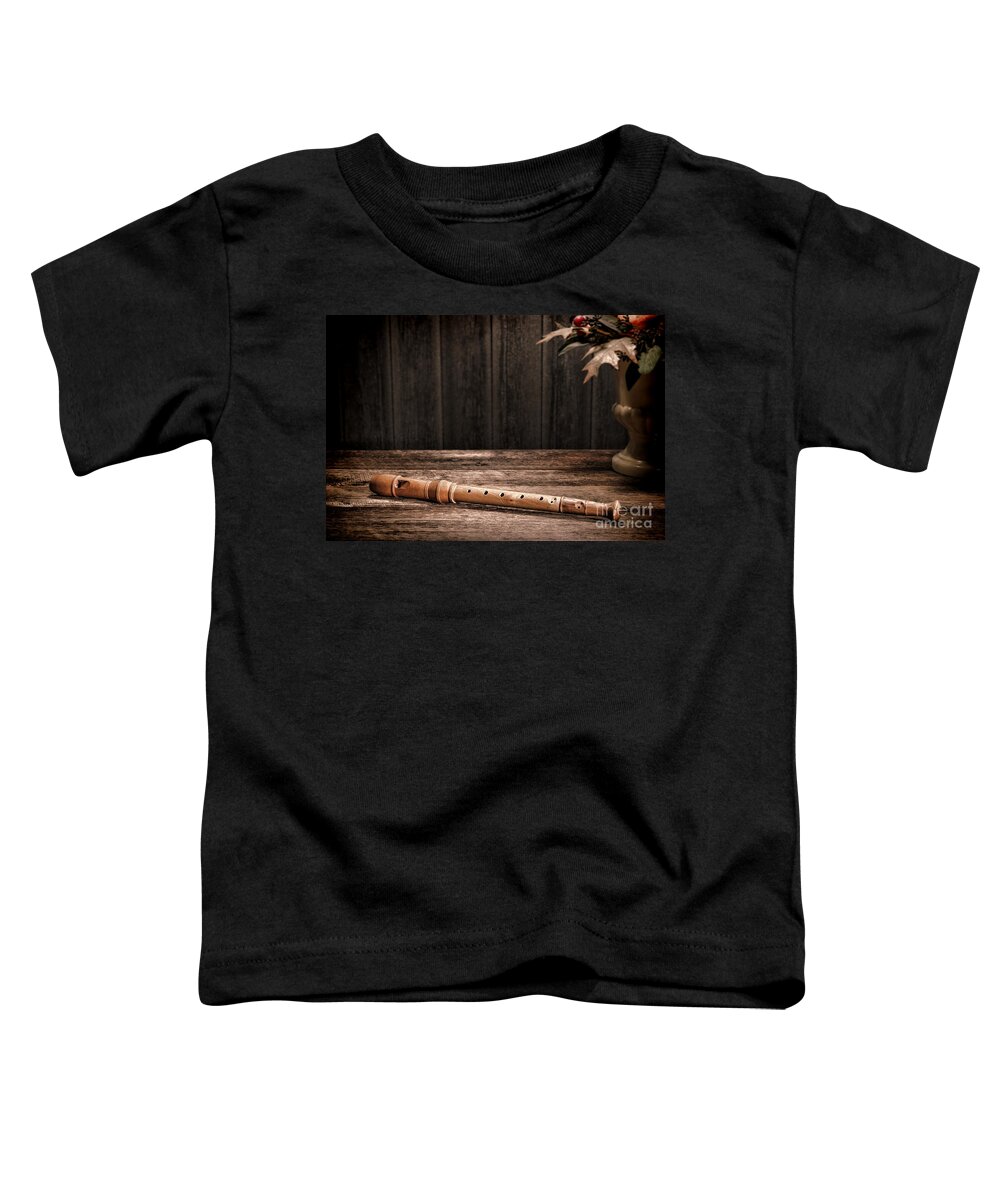 Flute Toddler T-Shirt featuring the photograph Old Recorder by Olivier Le Queinec