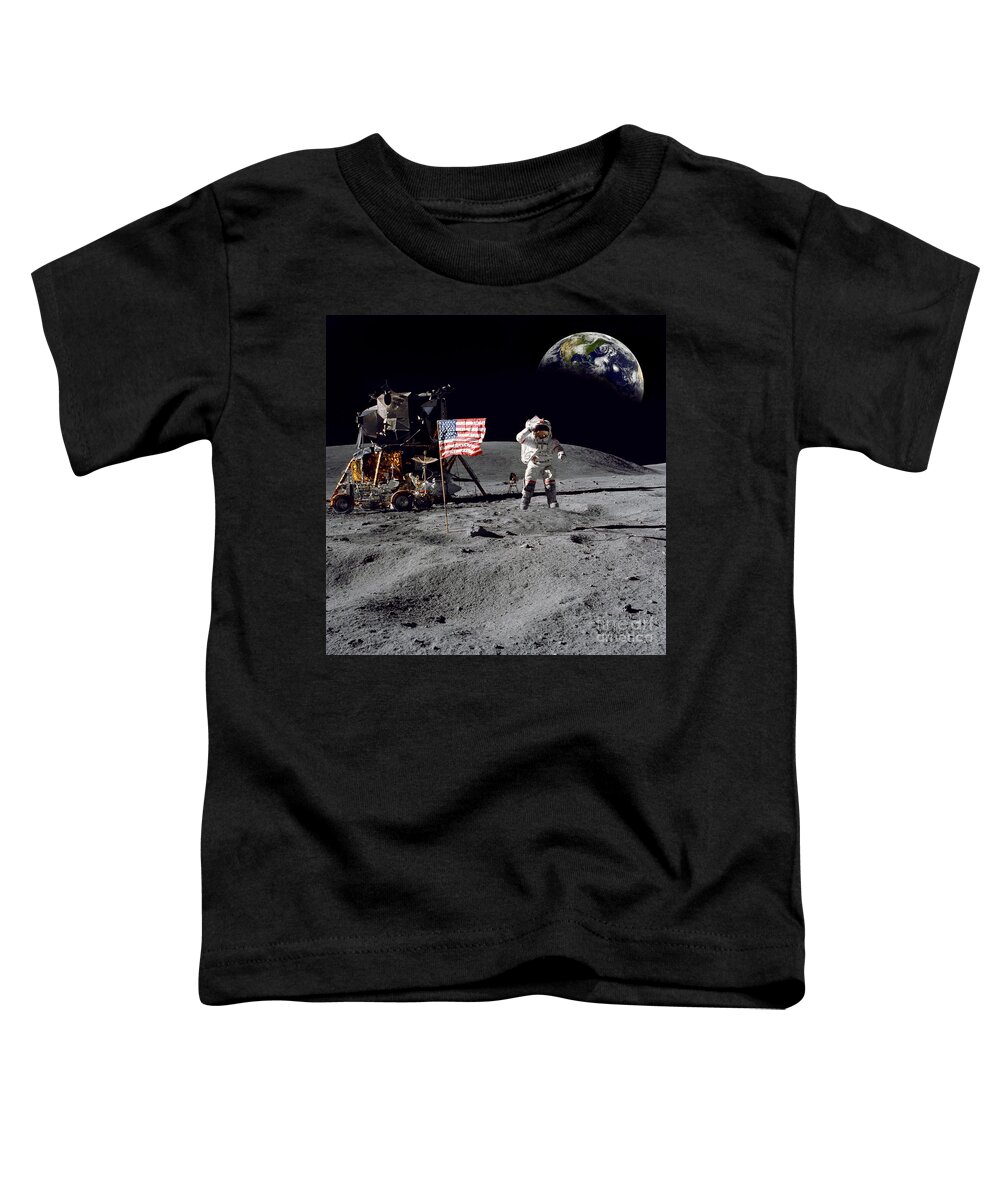Moon Toddler T-Shirt featuring the photograph On Top of the World by Jon Neidert