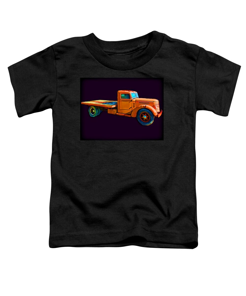Old Truck Toddler T-Shirt featuring the photograph Orange Truck Rough Sketch by Cathy Anderson