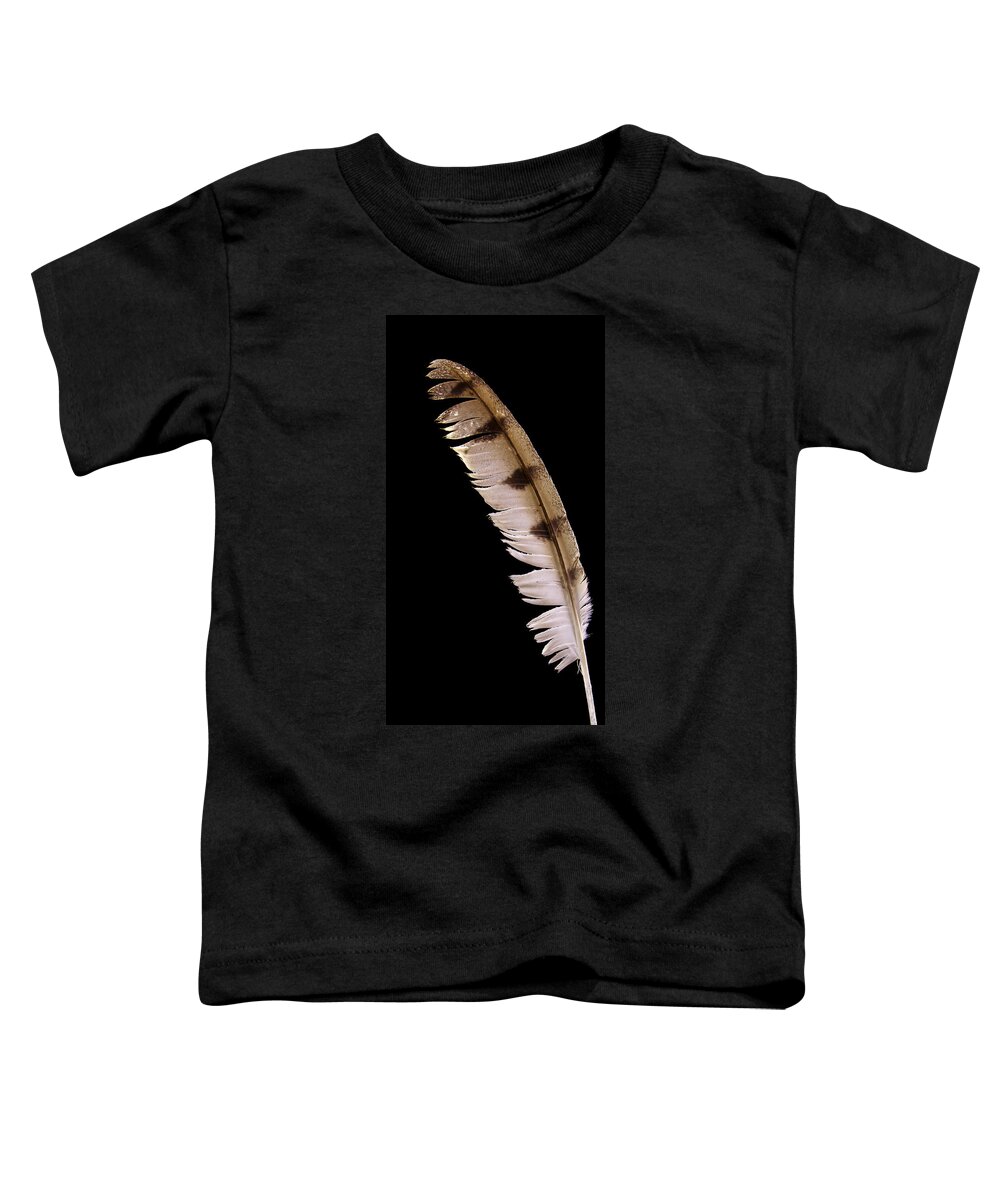 Jean Noren Toddler T-Shirt featuring the photograph Owl Feather by Jean Noren