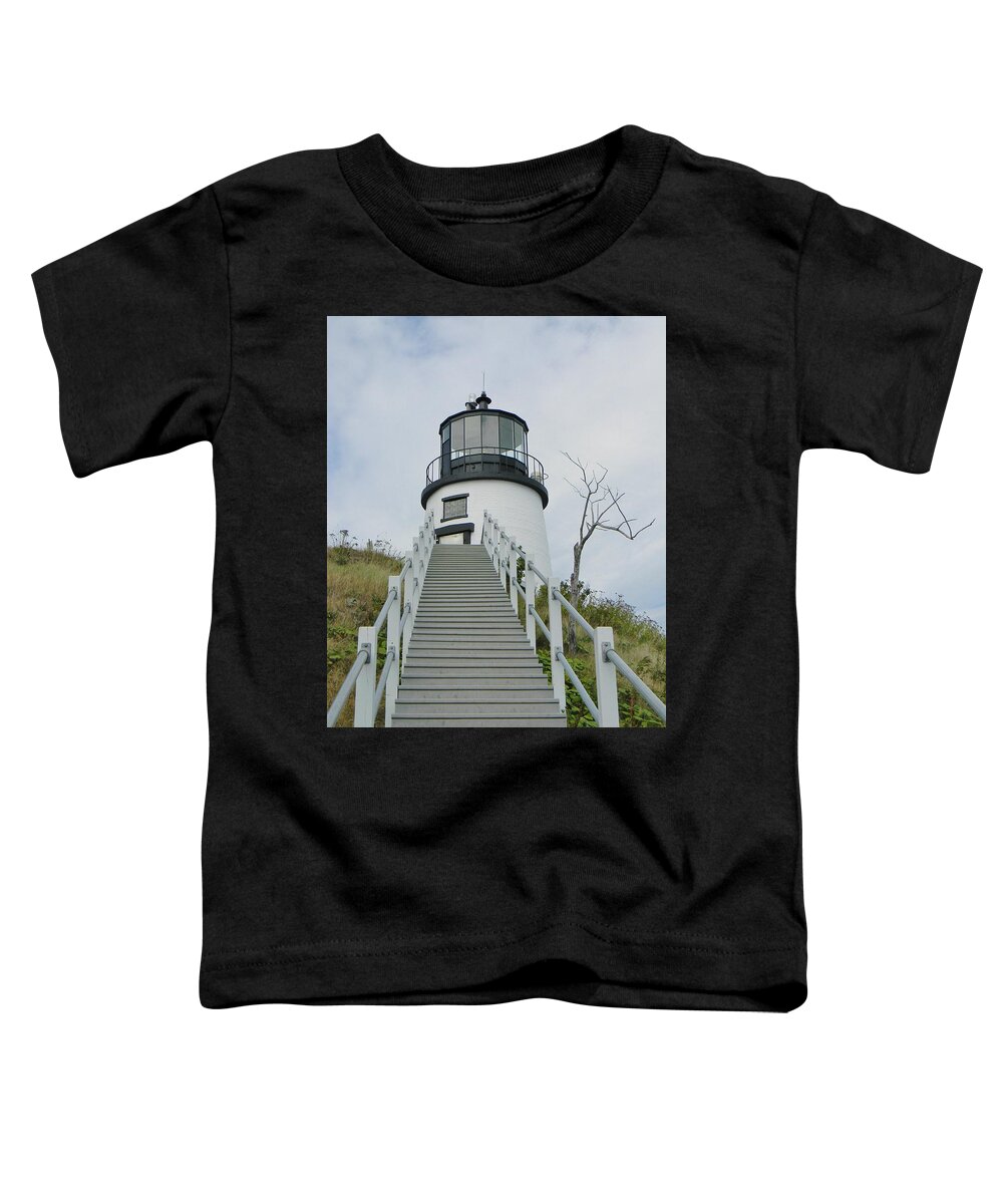 Lighthouse Toddler T-Shirt featuring the photograph Owls Head Lighthouse by Jean Goodwin Brooks