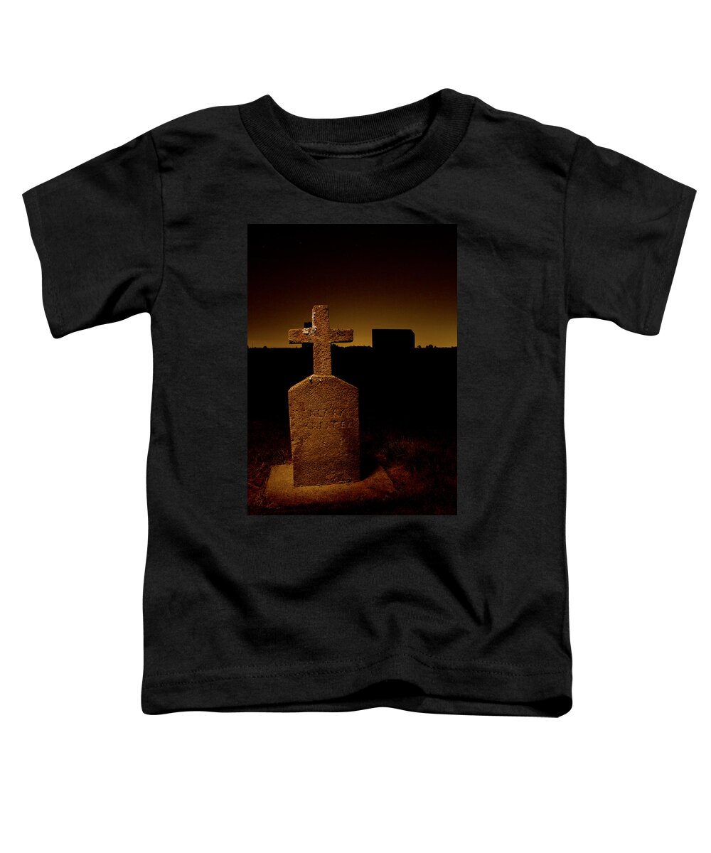Oregon Toddler T-Shirt featuring the photograph Painted Cross in Graveyard by Jean Noren