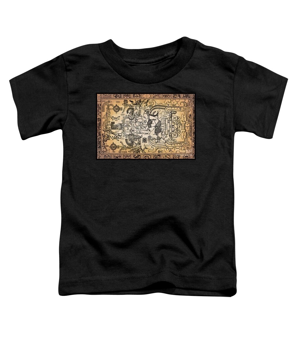 Maya Toddler T-Shirt featuring the photograph Pakal Sarcophagus Lid 2 by Gary Keesler