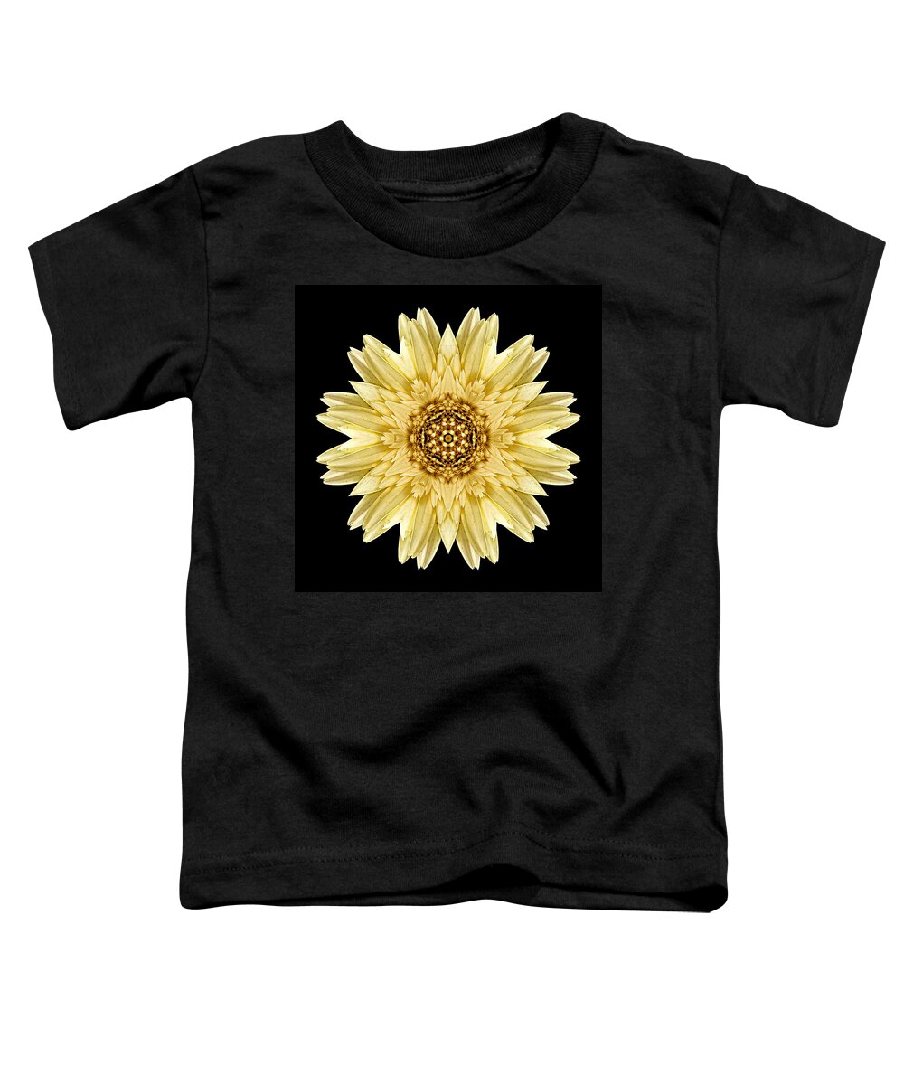 Flower Toddler T-Shirt featuring the photograph Pale Yellow Gerbera Daisy I Flower Mandala by David J Bookbinder