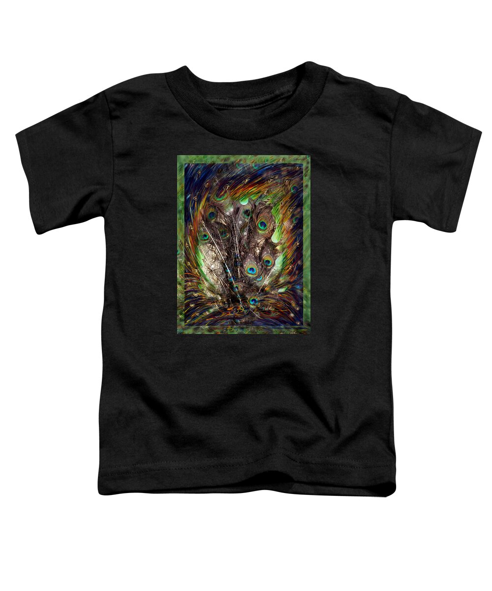 Peacock Toddler T-Shirt featuring the painting Peacock Fantasy by Harsh Malik
