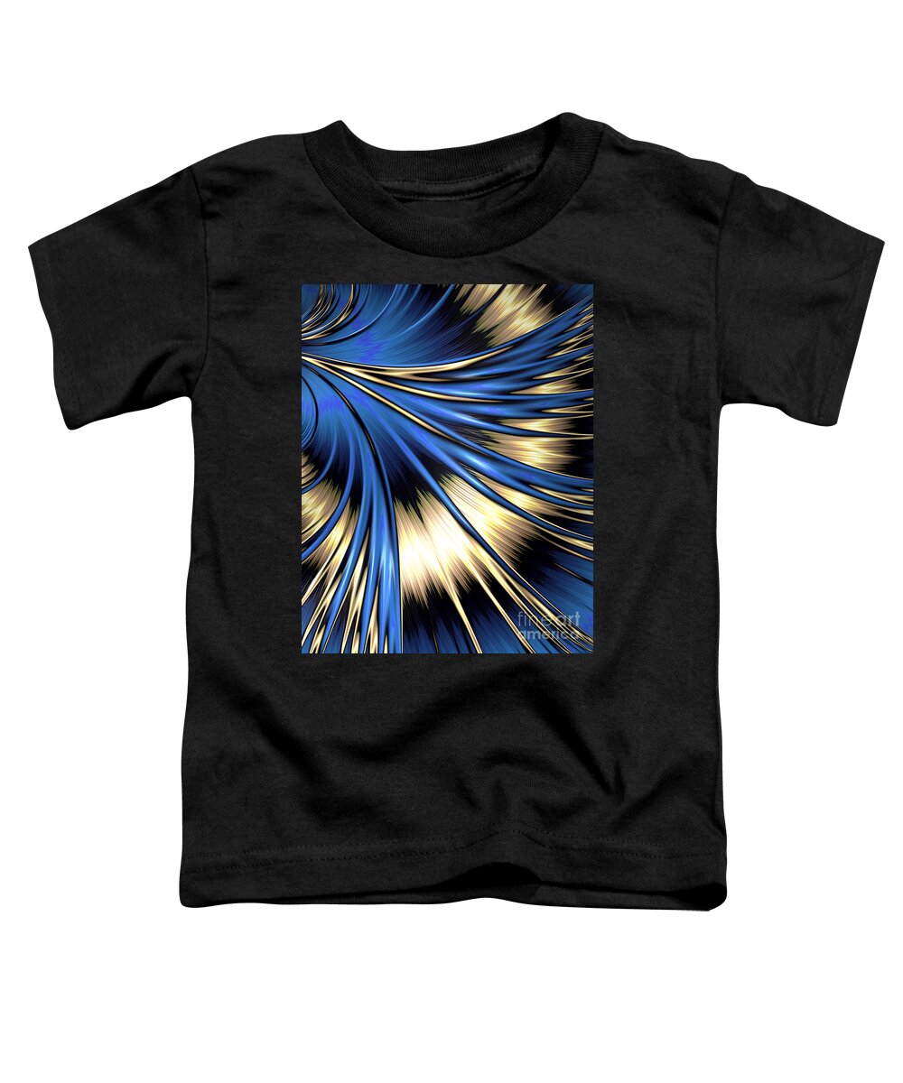 Peacock Toddler T-Shirt featuring the digital art Peacock Tail Feather by Vix Edwards