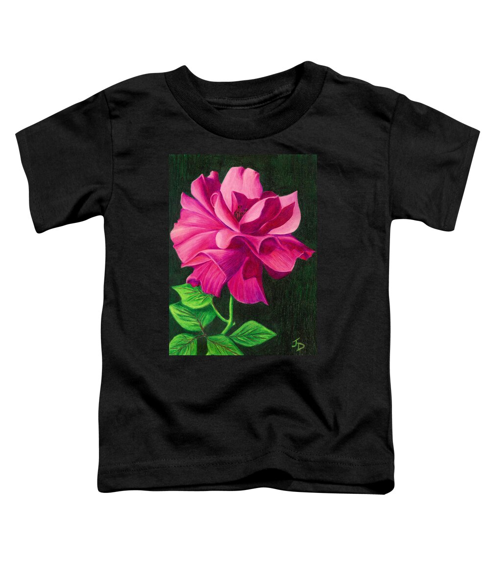 Floral Toddler T-Shirt featuring the drawing Pencil Rose by Janice Dunbar