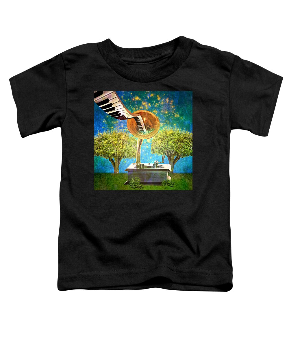 Phonograph Toddler T-Shirt featuring the digital art Phonograph Magic by Ally White