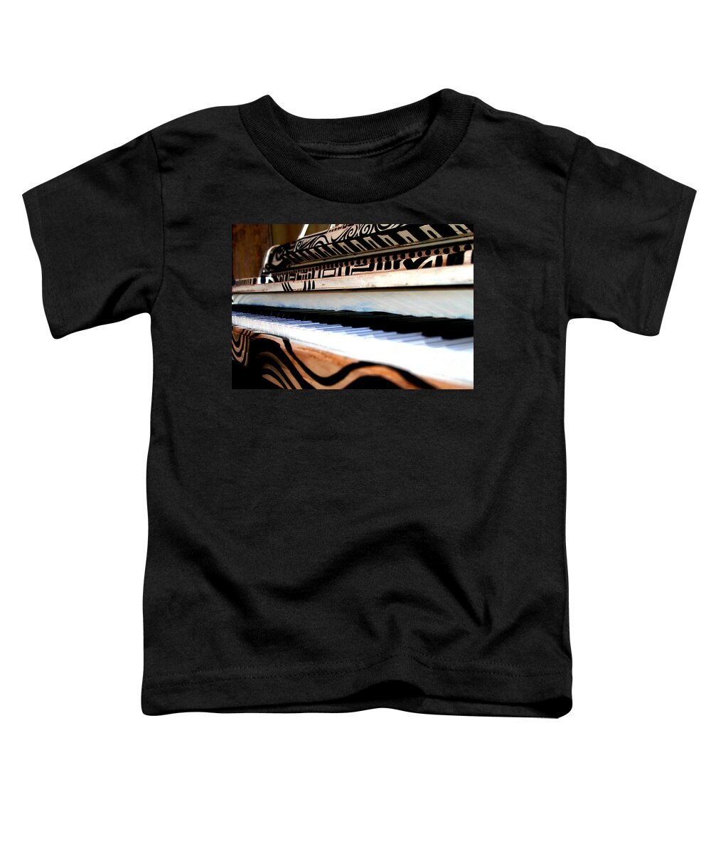 Piano Toddler T-Shirt featuring the photograph Piano in the Dark - Music By Diana Sainz by Diana Raquel Sainz