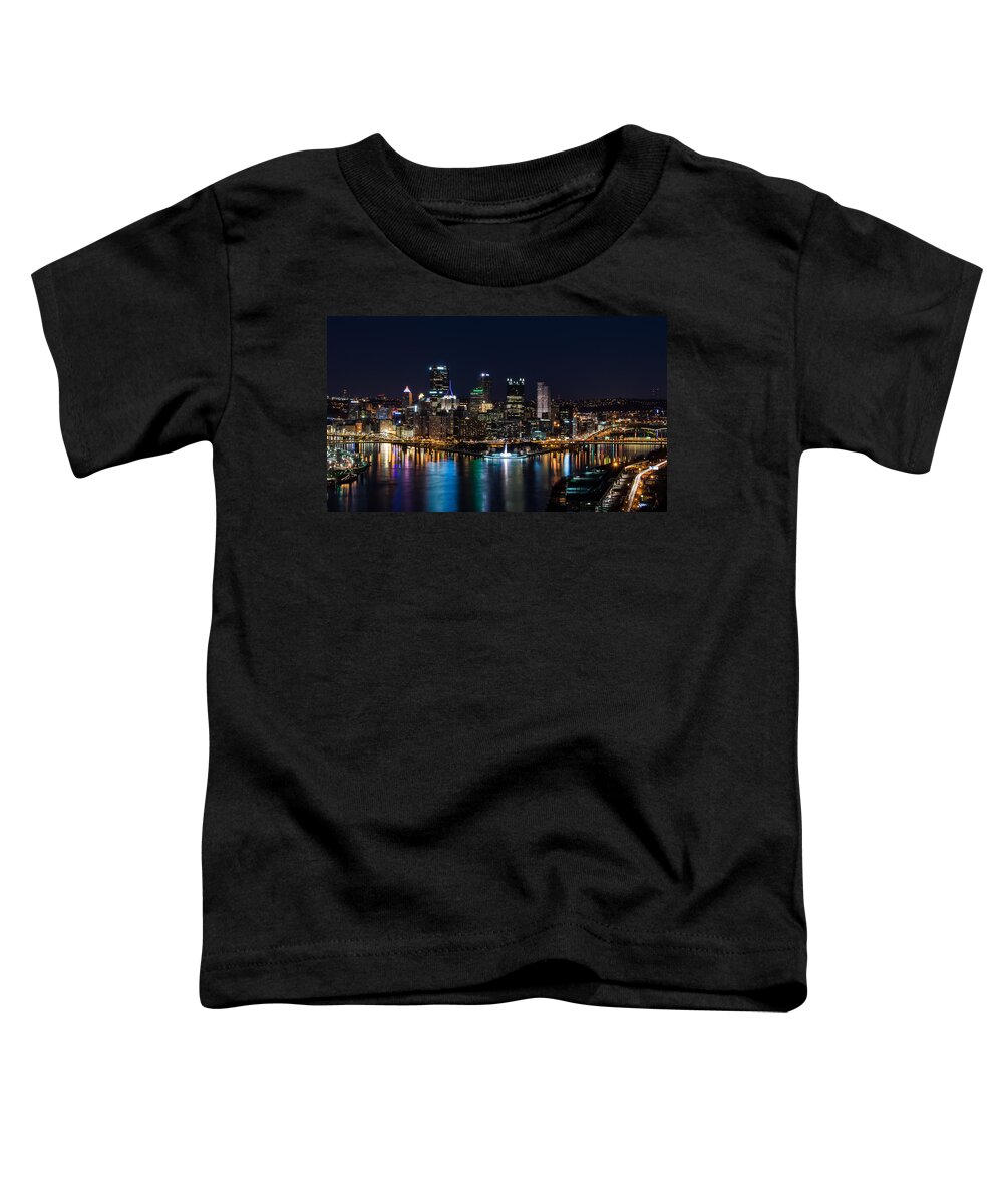 Pittsburgh Toddler T-Shirt featuring the photograph Pittsburgh Skyline - The Point by Stacy Abbott