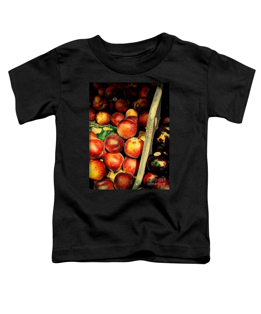 Fruitstand Toddler T-Shirt featuring the photograph Plums and Nectarines by Miriam Danar