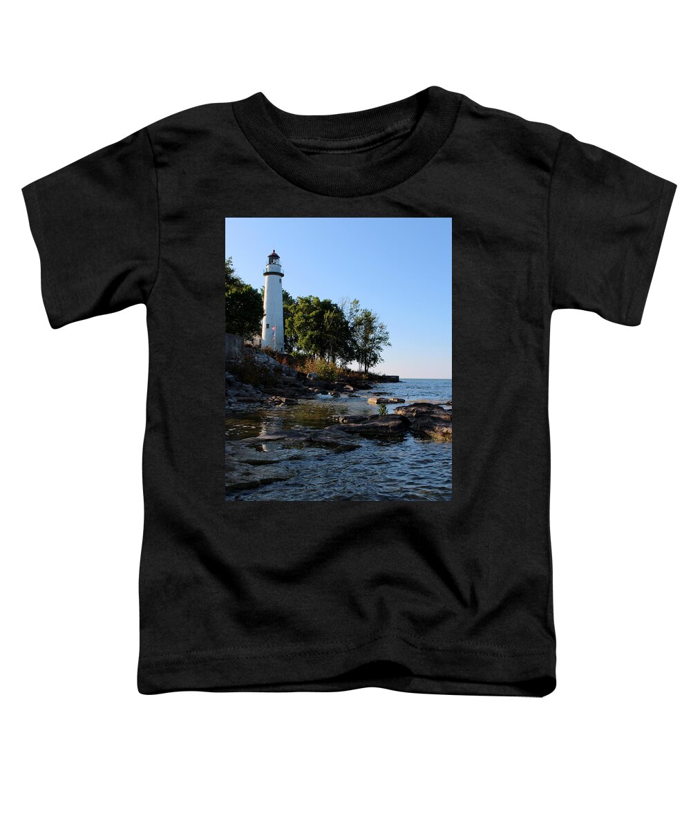 Light Toddler T-Shirt featuring the photograph Pointe Aux Barques Lighthouse 1 by George Jones