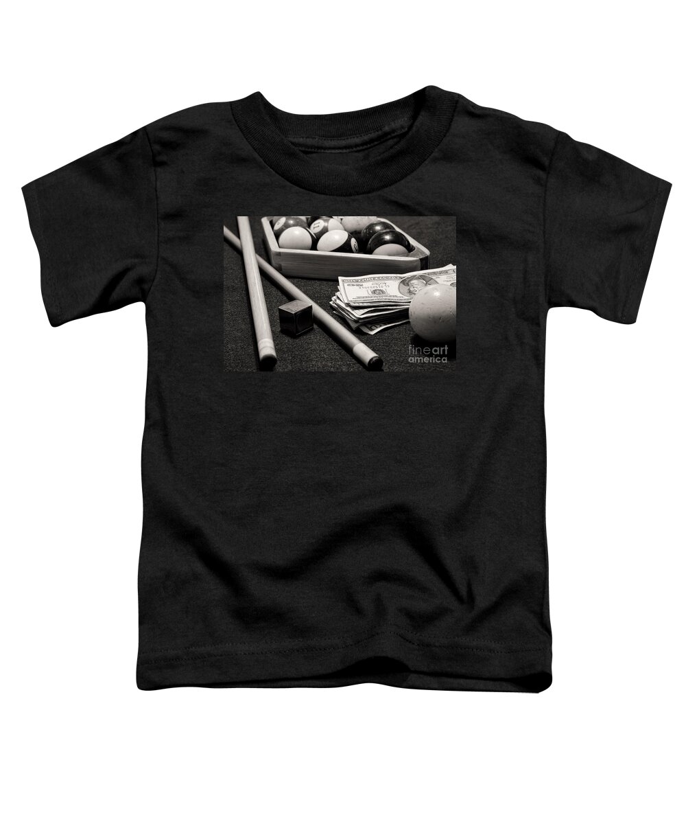 Paul Ward Toddler T-Shirt featuring the photograph Pool - The Hustler - black and white by Paul Ward