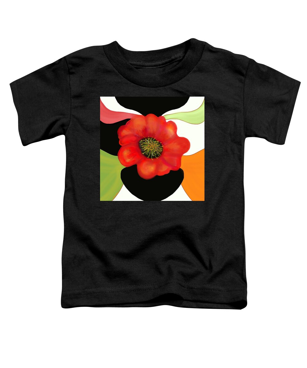Poppy Toddler T-Shirt featuring the painting Pop Poppy by Christine Fournier