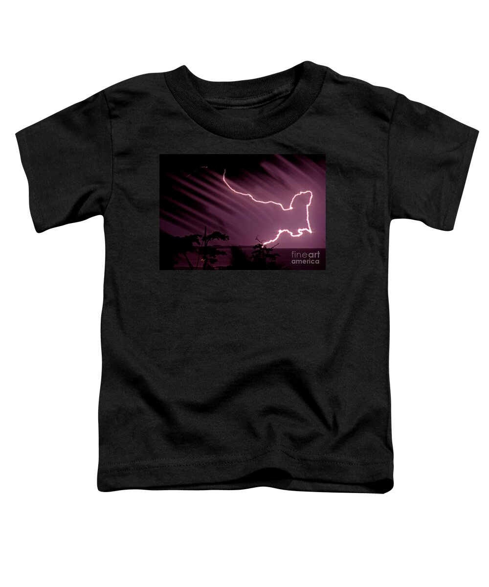 Panama Toddler T-Shirt featuring the photograph Popa Island Lightning by Bob Hislop
