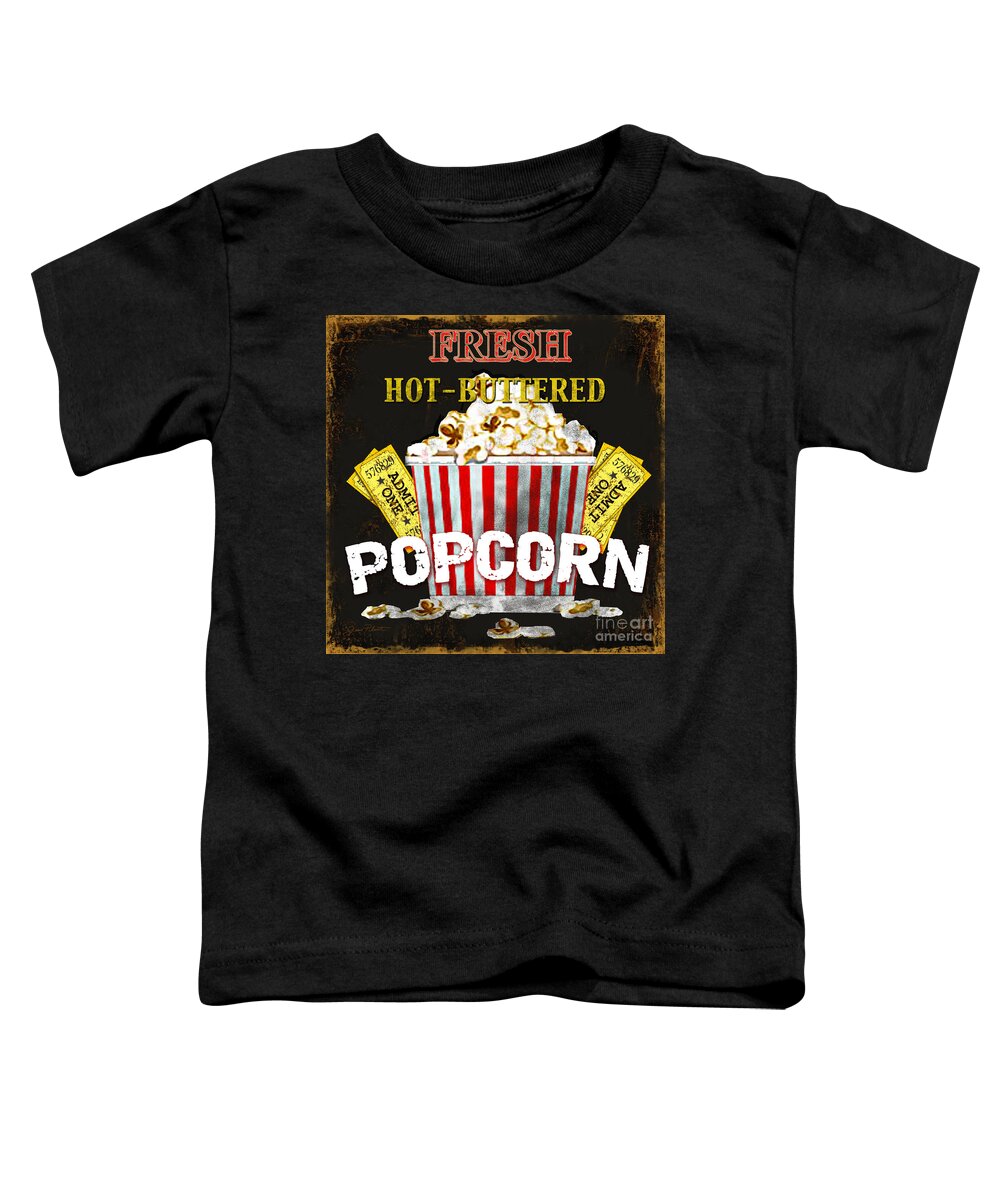 Digital Art Toddler T-Shirt featuring the digital art Popcorn Please by Jean Plout