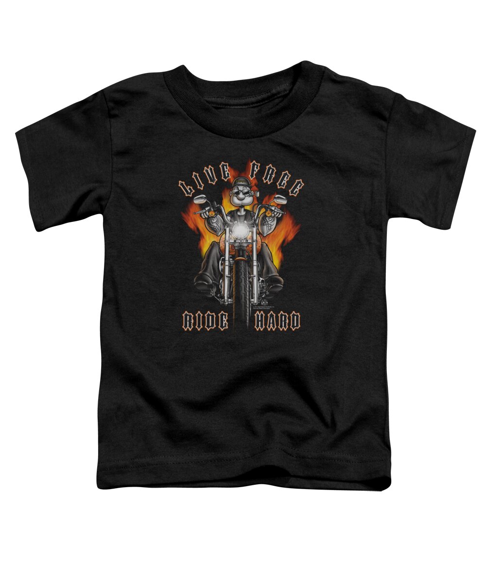 Popeye Toddler T-Shirt featuring the digital art Popeye - Ride Hard by Brand A