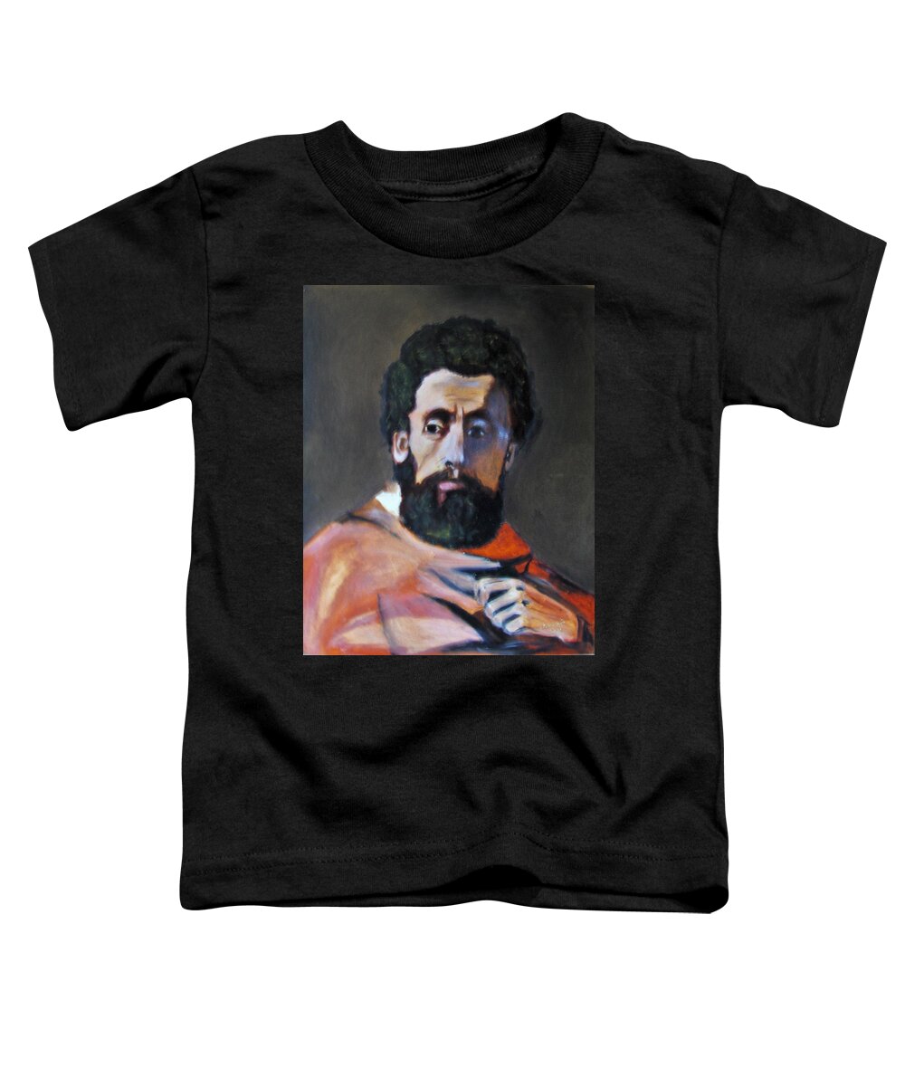 Art Toddler T-Shirt featuring the painting Portrait Of A Man by Ryszard Ludynia