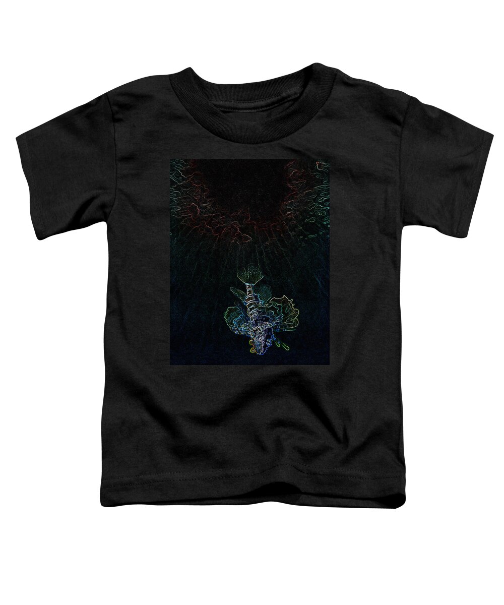 Aquatic Toddler T-Shirt featuring the digital art Psychedelic Lion Fish by Roy Pedersen